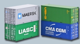 ACME 95066 - H0 - 20 Container CATU/MAERSK/CMA/CGM (4 Stück)